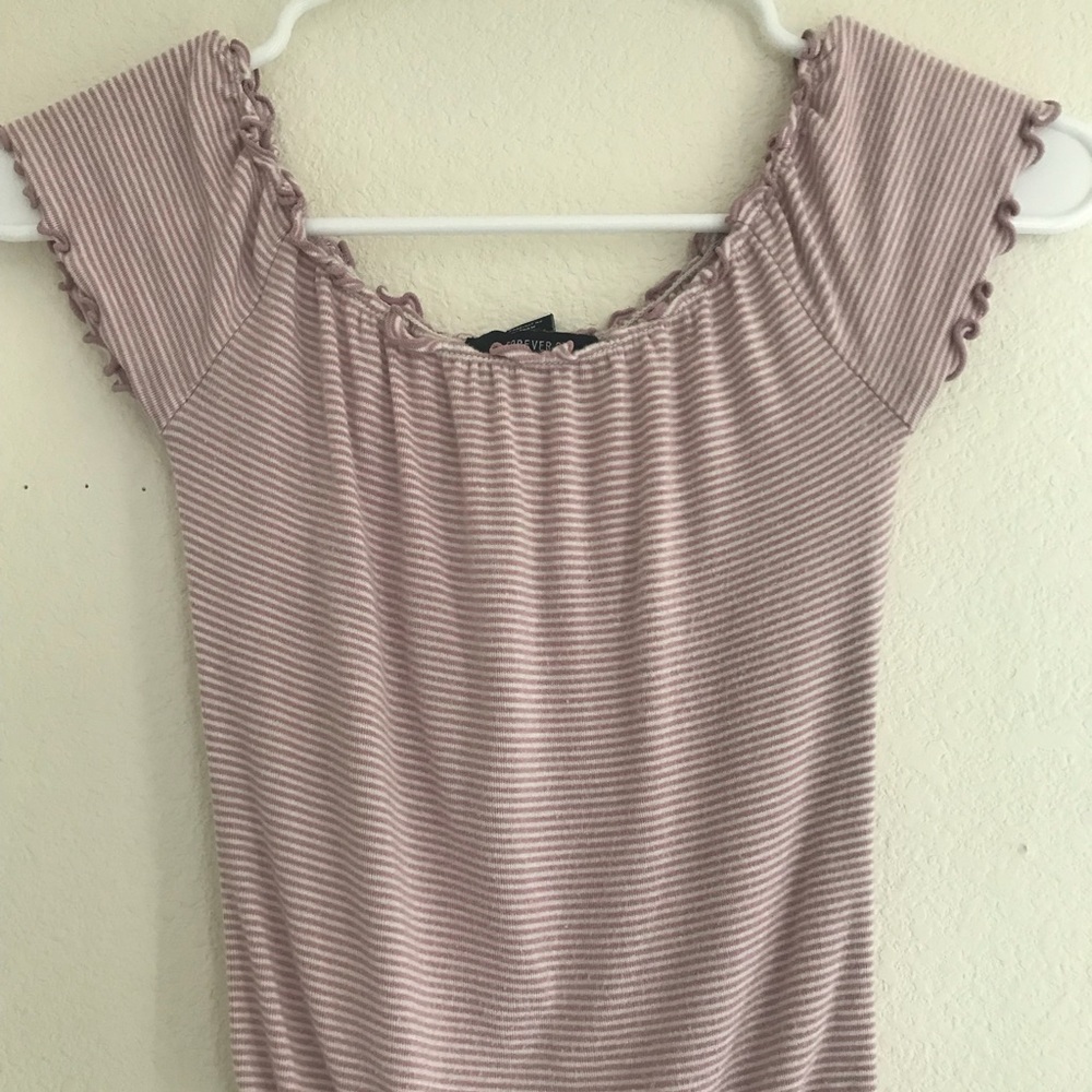 Ruffled off the shoulder top